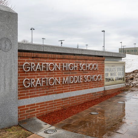 The entrance to Grafton High School and Grafton Middle School.