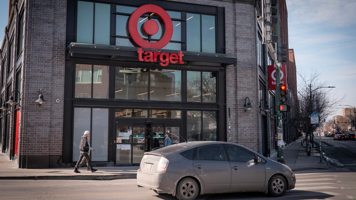 A sign hangs outside of a Target store on February 10, 2026 in Chicago, Illinois.