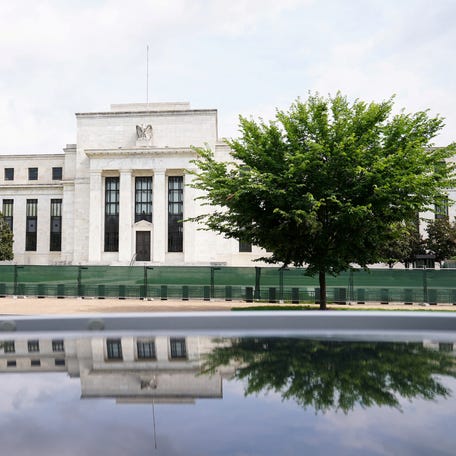 FILE PHOTO: The exterior of the Marriner S. Eccles Federal Reserve Board Building is seen in Washington, D.C., U.S., June 14, 2022. REUTERS/Sarah Silbiger/File Photo