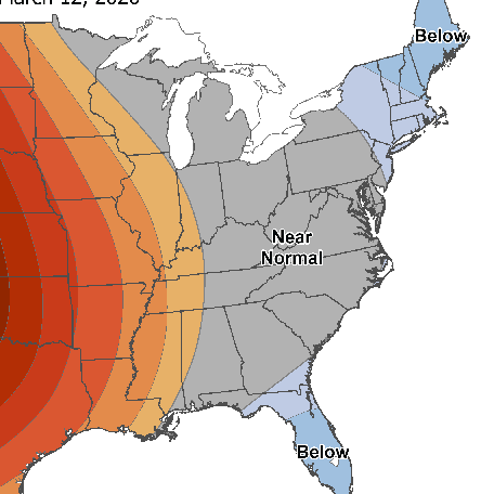 While the western U.S. bakes under high heat next week, the East will have to wait a while for any sustained warmth.