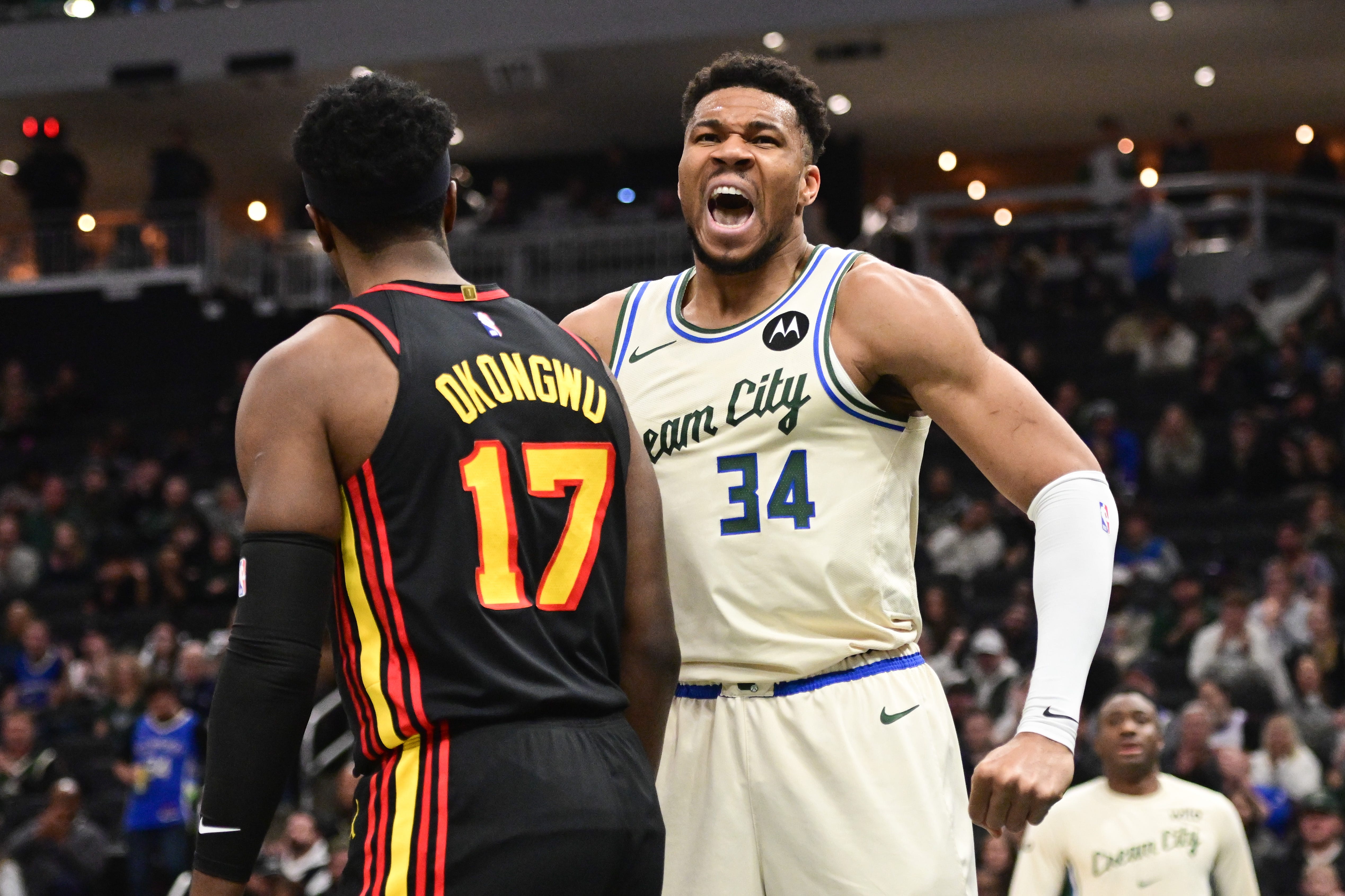 Bucks at Hawks game action