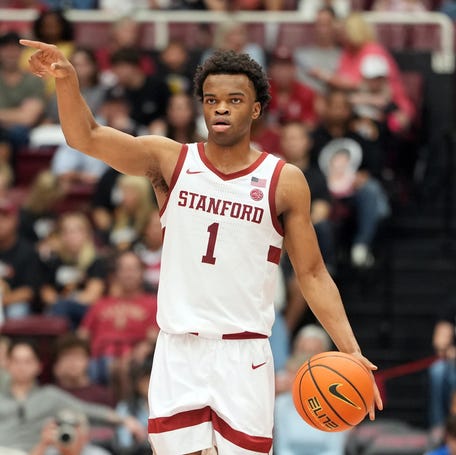 Stanford Cardinal guard Ebuka Okorie (1) during the first half against SMU.