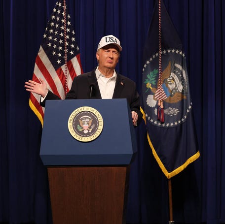 James Austin Johnson as Donald Trump on "Saturday Night Live" on Feb. 28, 2026.