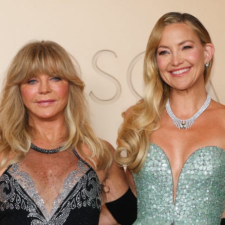 US actress Goldie Hawn and US actress Kate Hudson (R) attend the 98th Annual Academy Awards at the Dolby Theatre in Hollywood, California on March 15, 2026.
