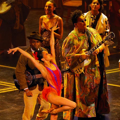 Misty Copeland dances on stage during the performance of "I Lied to You" from "Sinners" during the Oscars show.