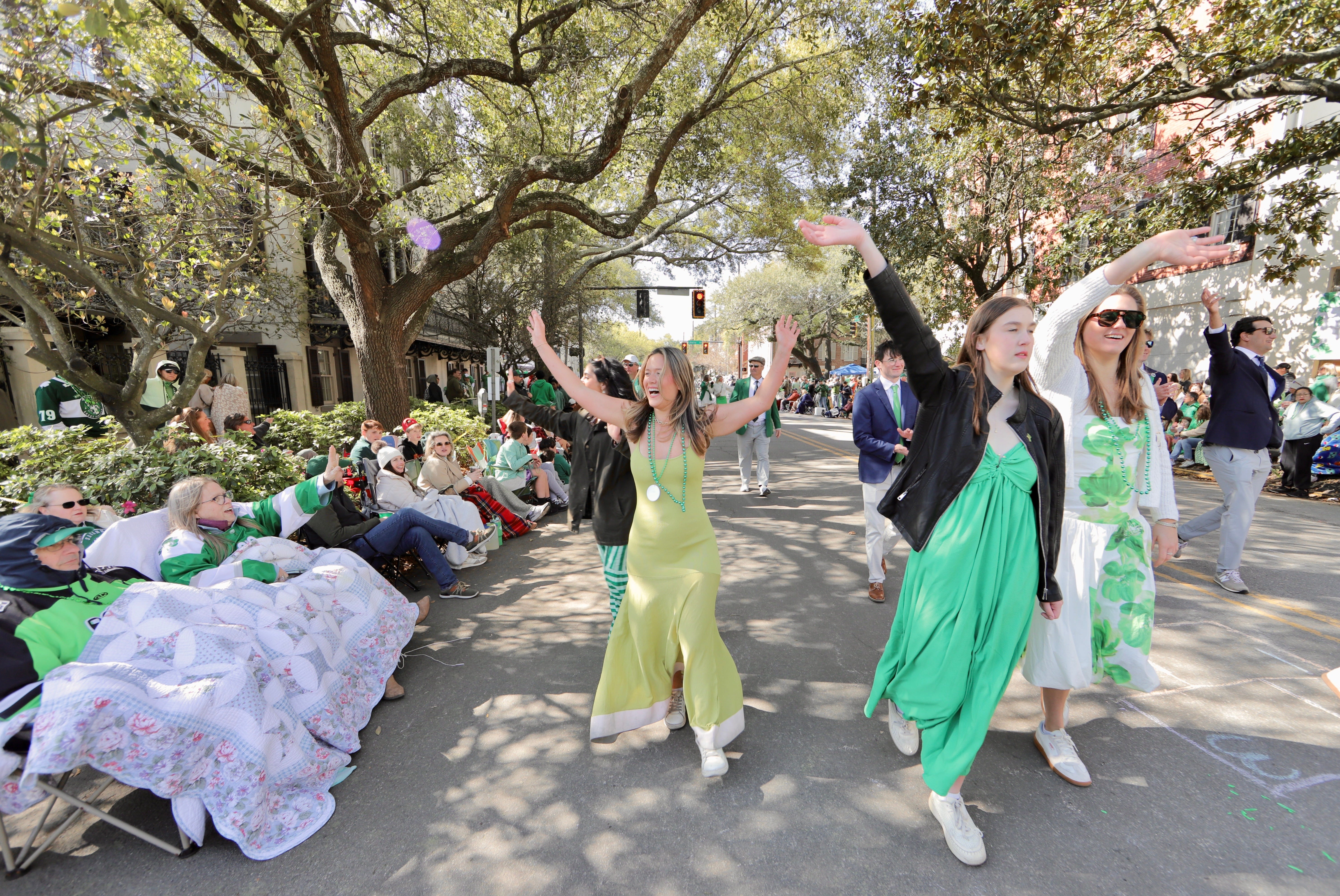 Spectators on the parade route