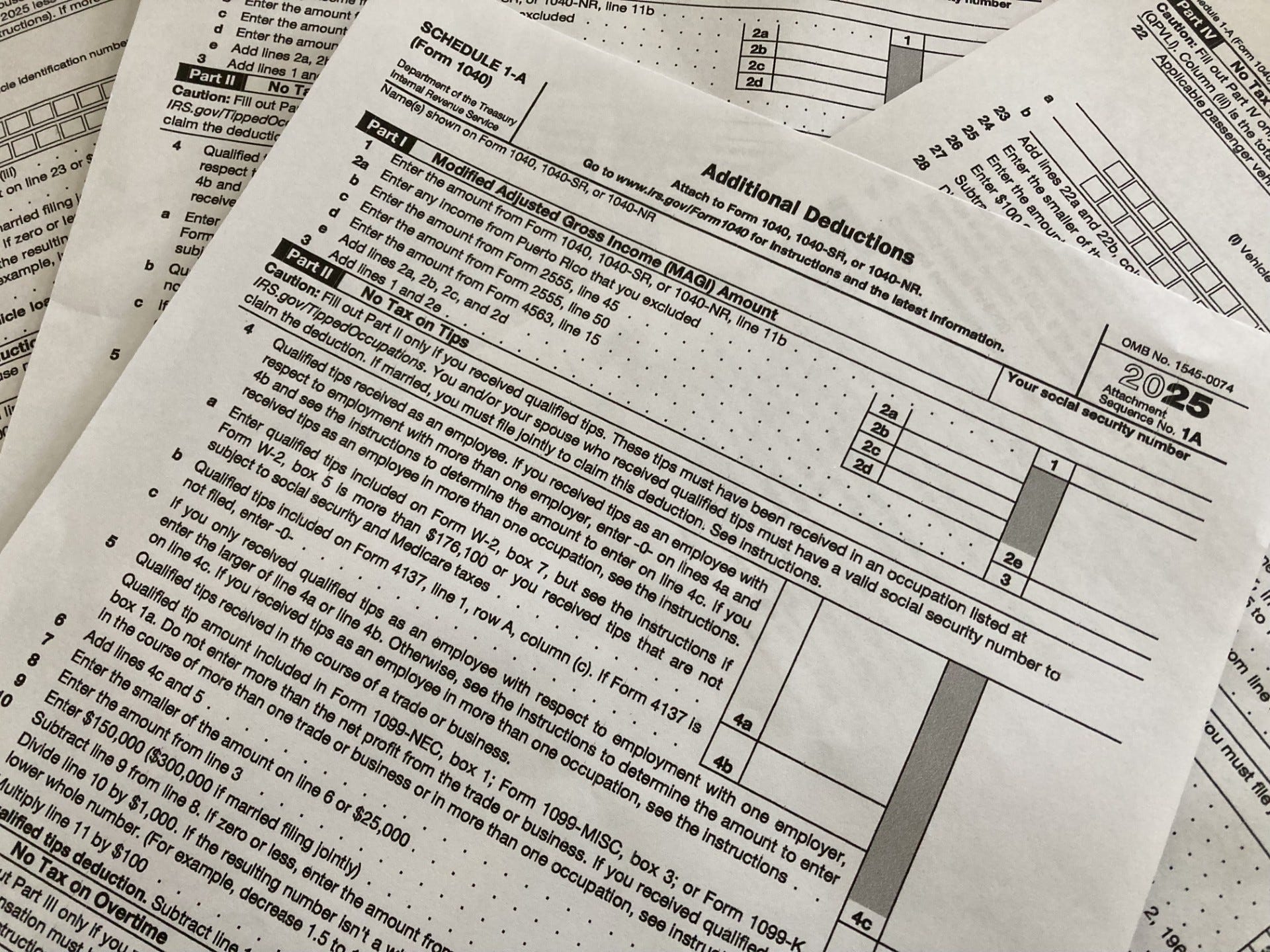 New IRS form Schedule 1‑A required to claim 2025 tax breaks