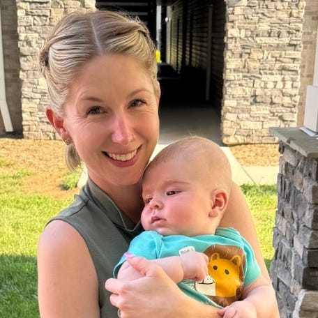 Alicia Grez, 41, and her son Thaxton Hall.