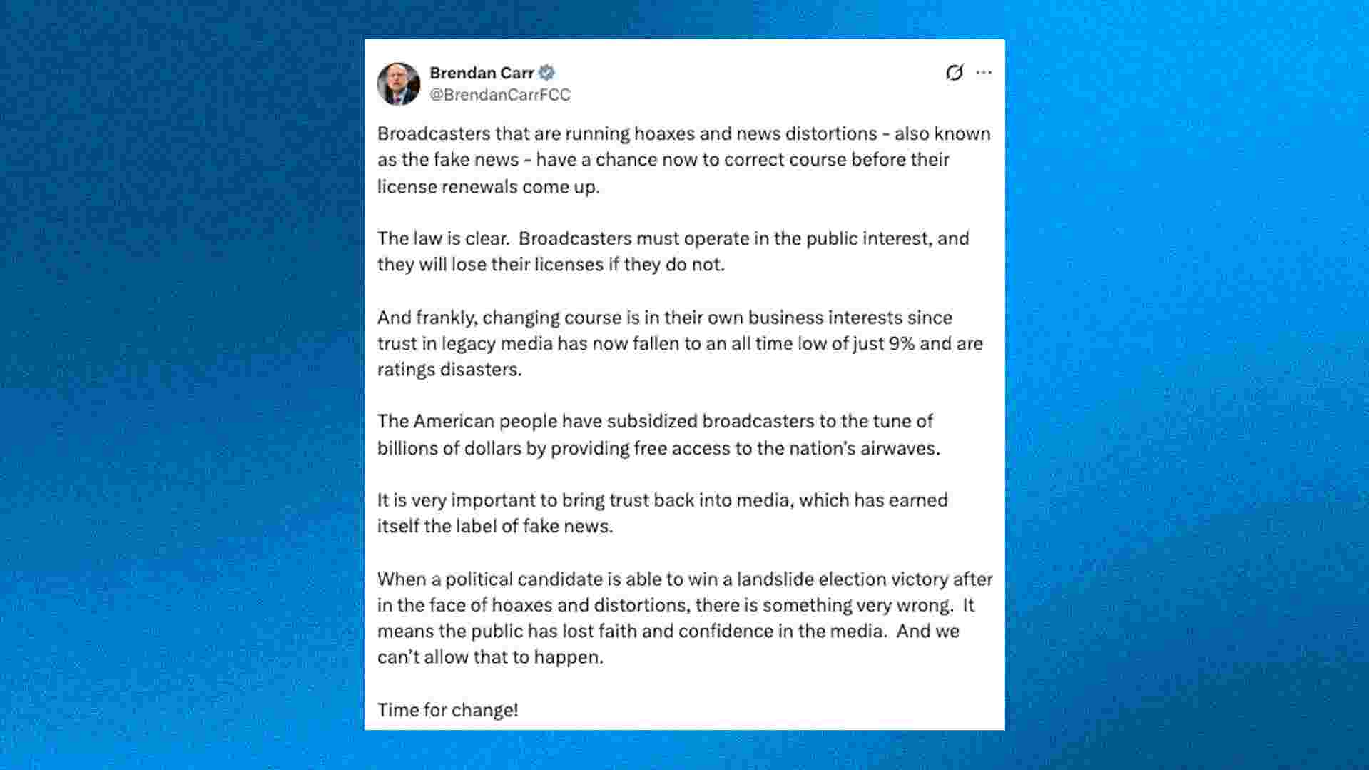 First Amendment could protect broadcasters from Brendan Carr's FCC