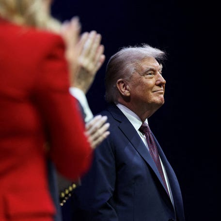 U.S. President Donald Trump attends an event to deliver remarks to the White House Religious Liberty Commission at the Museum of the Bible, in Washington, D.C., U.S., September 8, 2025. REUTERS/Evelyn Hockstein TPX IMAGES OF THE DAY