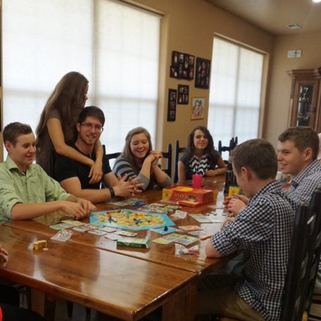 Some of the Duggar children of the TLC program "19 Kids and Counting" at their home in Tontitown, Arkansas, in 2015.
