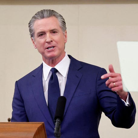 California Gov. Gavin Newsom delivers the State of the State address in Sacramento on Jan. 8, 2026.