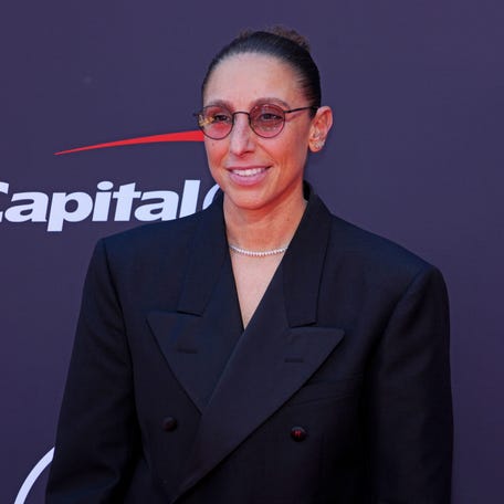 Jul 16, 2025; Los Angeles, CA, USA; Diana Taurasi on the red carpet before the ESPYS at The Dolby Theatre. Mandatory Credit: Kirby Lee-Imagn Images