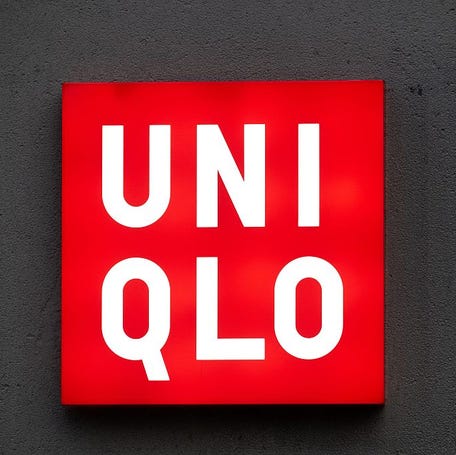 This photograph shows the logo of Japanese retail company Uniqlo in Paris on December 14, 2025.