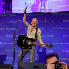 Bruce Springsteen performs during Democracy Now! 30th anniversary event at Riverside Church on March 23, 2026, in New York City.
