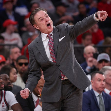 St. John's Red Storm head coach Rick Pitino yells out instructions in the first half against the Seton Hall Pirates at Madison Square Garden on Jan 20, 2026.