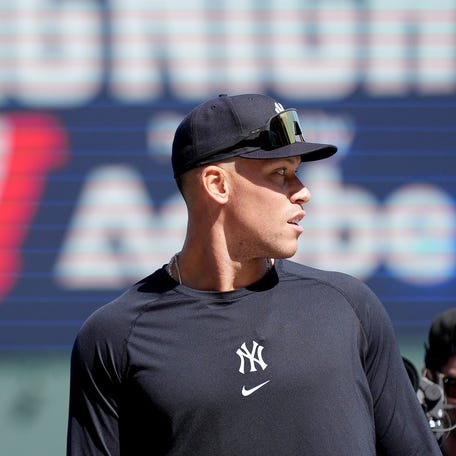 Mar 25, 2026; San Francisco, California, USA; New York Yankees right fielder Aaron Judge (99) stands on the field before the start of the game against the San Francisco Giants at Oracle Park. Mandatory Credit: Cary Edmondson-Imagn Images