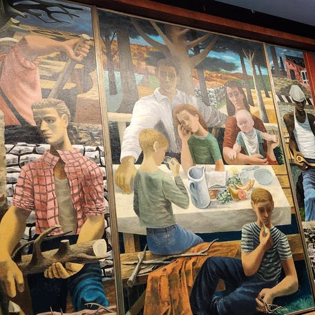 Activists and art historians have teamed up to protect New Deal-era art like Philip Guston's Reconstruction and the Wellbeing of the Family in a Washington, D.C. federal building up for sale.