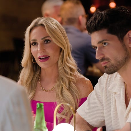 Age of Attraction. (L to R) Vanessa Drozda, Logan Goodrid in episode 106 of Age of Attraction. Cr. Courtesy of Netflix © 2026