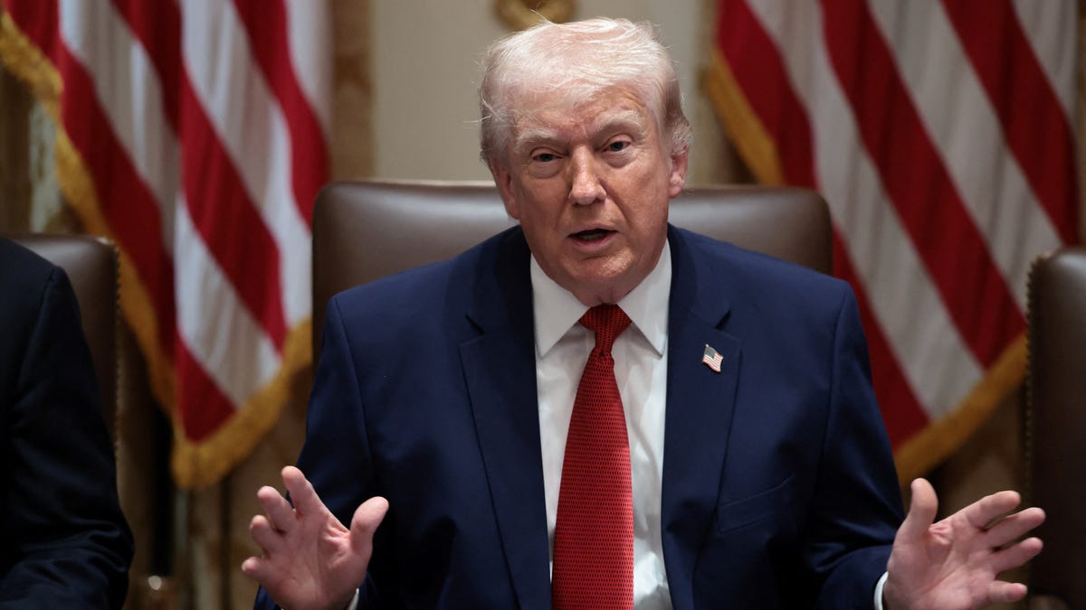 President Donald Trump holds a Cabinet meeting at the White House in Washington, DC, on March 26, 2026.