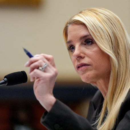 Attorney General Pam Bondi testifies before a House Judiciary Committee hearing on oversight of the Justice Department, on Capitol Hill in Washington, D.C., U.S., February 11, 2026.