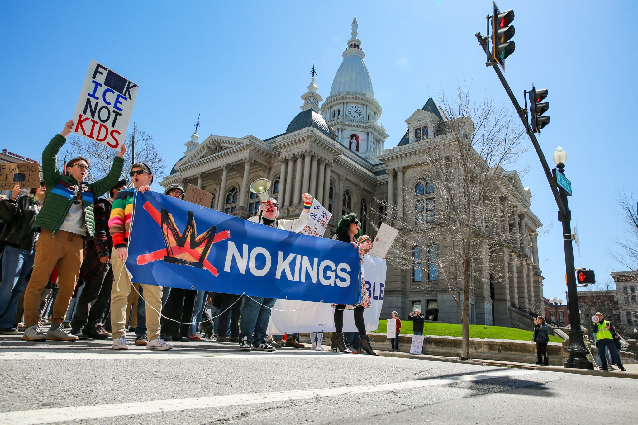 Thousands march in Tippecanoe County 'No Kings' protest