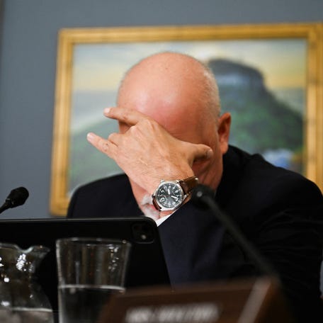 U.S. Rep. Chip Roy (R-TX) reacts as the House Rules committee meets after the U.S. Senate voted to end a partial government shutdown that has snarled airports across the country.
