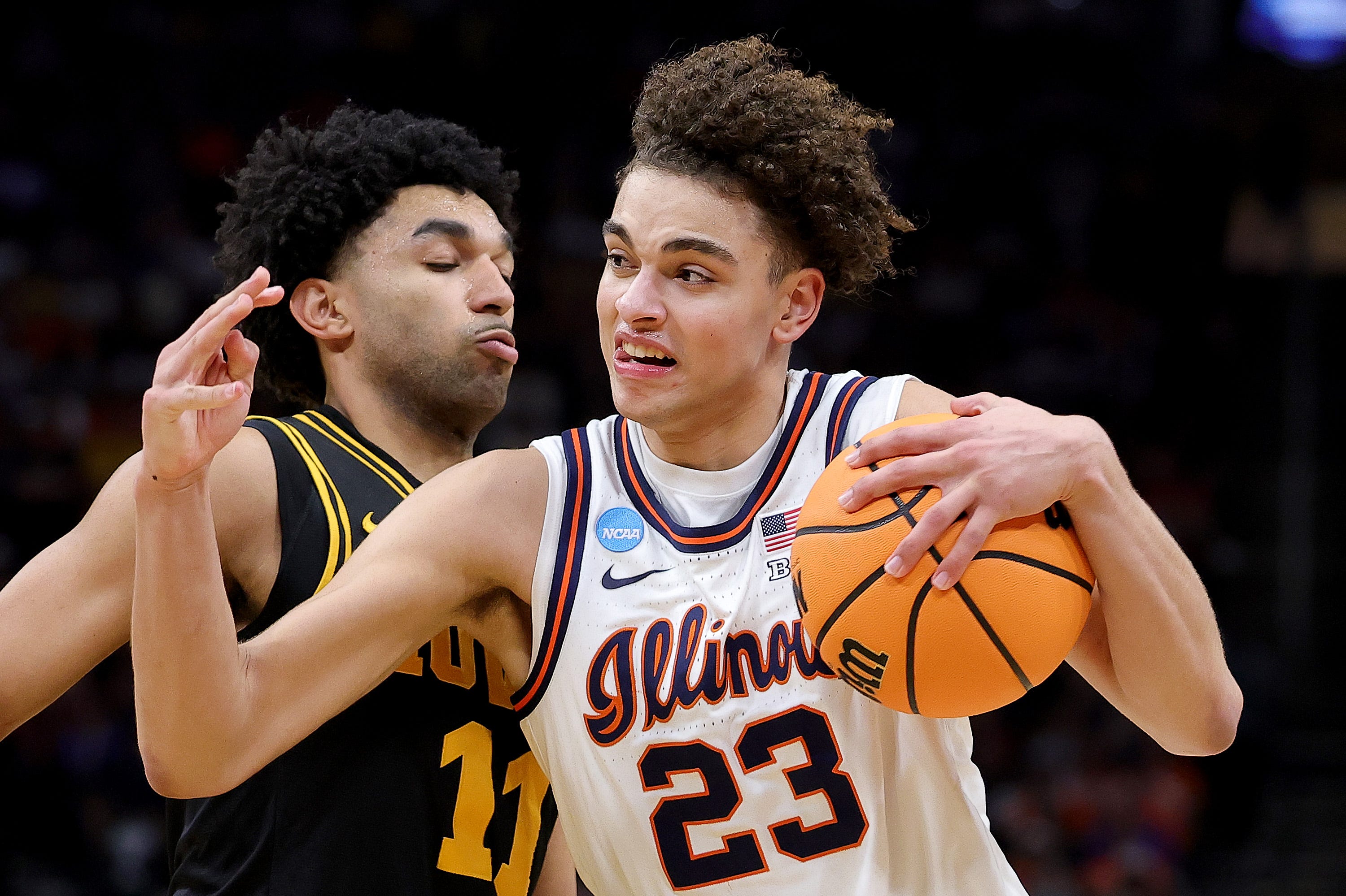 Illinois and Iowa traded leads 13 times, but the Fighting Illini pulled through late with a 71-59 win to advance to the Final Four: