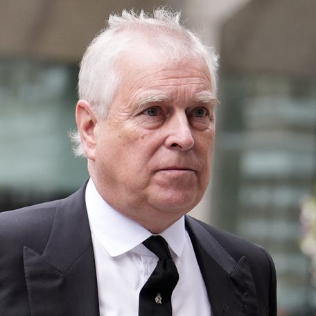 Prince Andrew arrives to attend a Requiem Mass at Westminster Cathedral in London on Sept. 16, 2025.