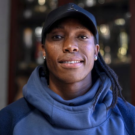 South African Olympic champion Caster Semenya poses for a photograph in Cape Town on March 29, 2026.