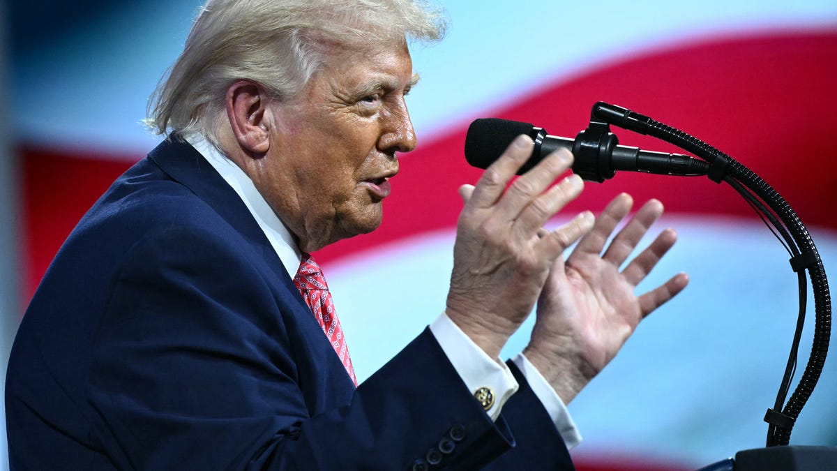 US President Donald Trump speaks during the Future Investment Initiative (FII) Summit in Miami Beach, Florida, on March 27, 2026. (Photo by Mandel NGAN / AFP via Getty Images)