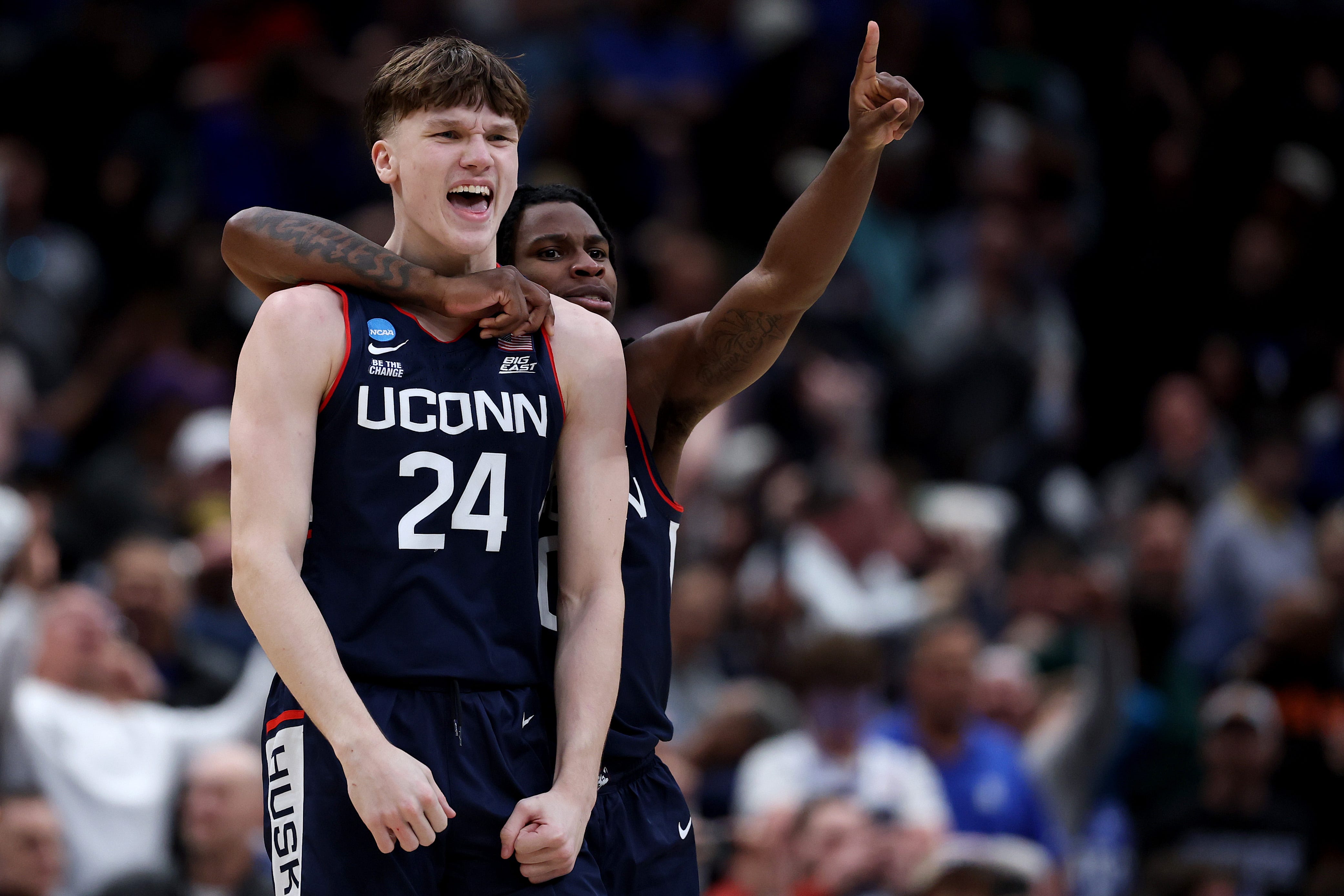 The UConn Huskies trailed by as many as 19 points, but came back to stun the Duke Blue Devils 73-72 in the Elite 8 on a last-second 3-pointer.