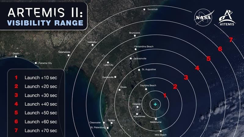 Artemis II, SpaceX launch may be seen in Jacksonville. When to watch them