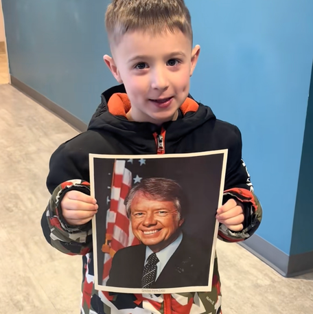 Ryan Ramos, a 5-year-old obsessed with Jimmy Carter, went viral after celebrating Christmas in his 'Jimmy Jammies.' On Monday, he traveled to The Carter Center in Atlanta.