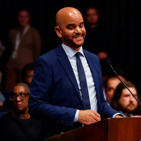 Indianapolis City-County Council member Ron Gibson is pictured before a vote by the Metropolitan Development Commission on the proposed Martindale Brightwood Data Center on April 1, 2026, in Indianapolis.