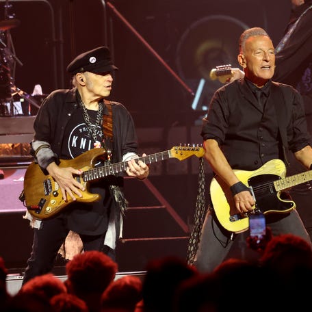 Nils Lofgren, Bruce Springsteen & The E Street Band perform during Land of Hope & Dreams American Tour at Target Center on March 31, 2026 in Minneapolis.