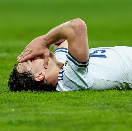 Soccer Football - FIFA World Cup - UEFA Qualifiers - Finals - Bosnia and Herzegovina v Italy - Bilino Polje Stadium, Zenica, Bosnia and Herzegovina - March 31, 2026 Italy's Pio Esposito reacts after missing a chance to score REUTERS/Matteo Ciambelli TPX IMAGES OF THE DAY