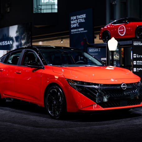 Here we have the Nissan Sentra SR model on display at the New York Auto Show during media previews on April 1, 2026. This specific model can reach anywhere from $26,000 to over $29,000 depending on the package you purchase.