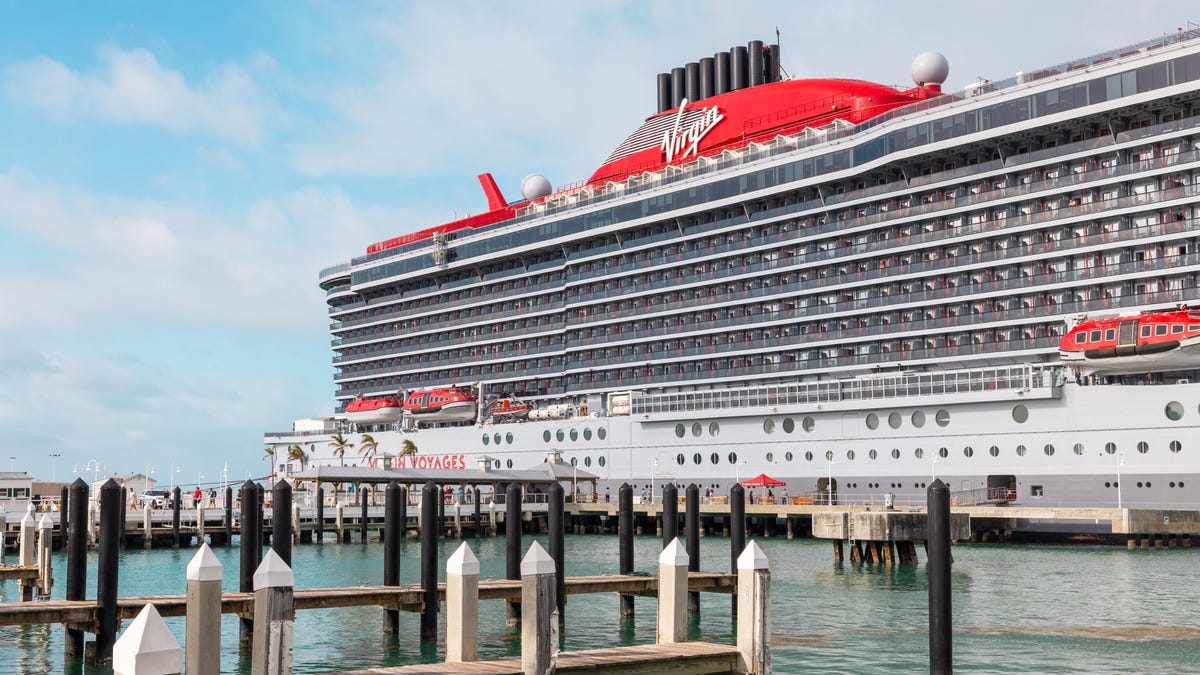 A Virgin Voyages cruise ship.