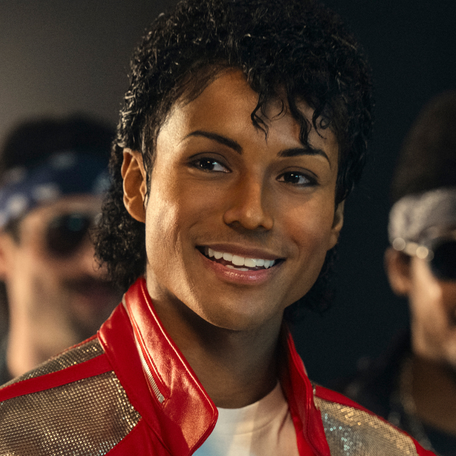 Jaafar Jackson (left) plays his uncle Michael Jackson (right) in the 2026 biopic "Michael."