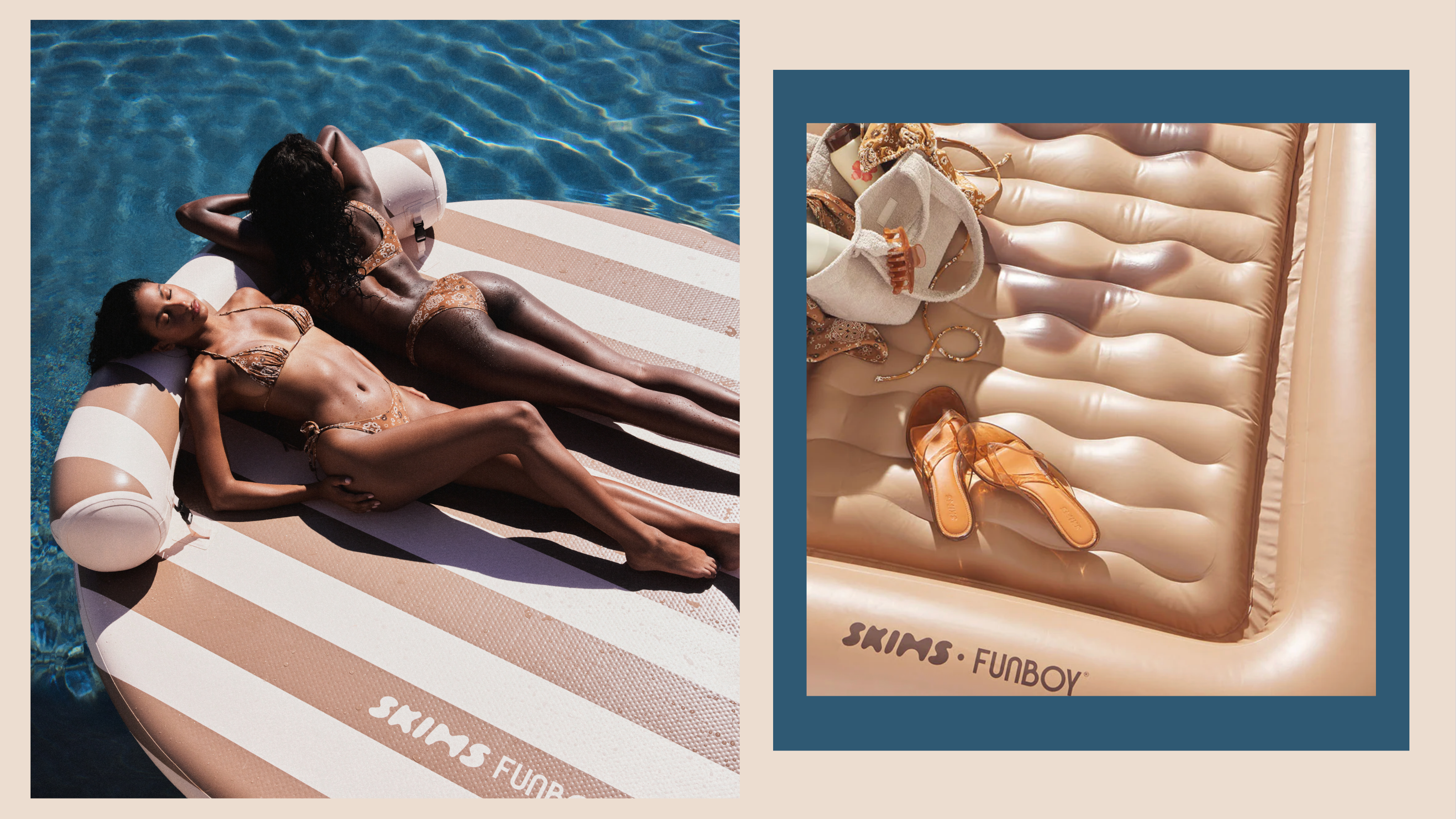 Kim Kardashian teams up with Taylor Swift's favorite pool float brand Funboy for a summer‑ready Skims summer pool float collection.