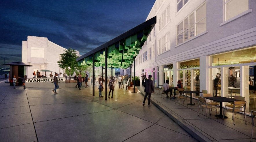 Plaza next to Oriental Theatre to get performance stage, shade canopy