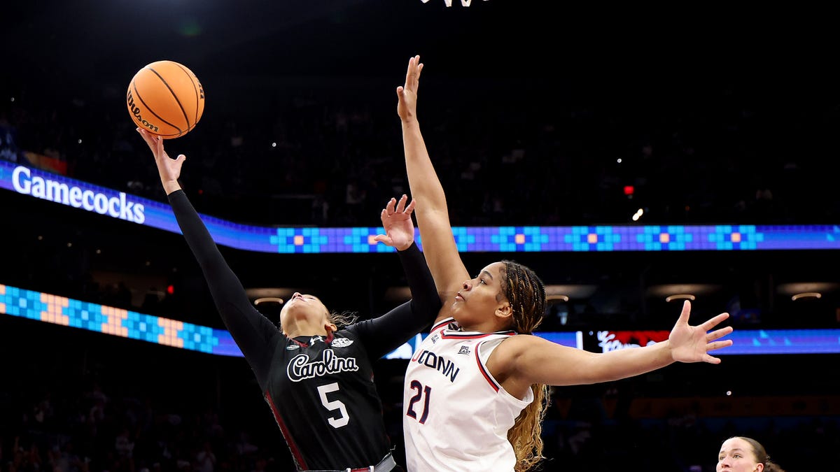 Photos capture the action as South Carolina vs. UConn and Texas vs. UCLA tip off in the NCAA women's basketball Final Four.