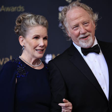 Melissa Gilbert and Timothy Busfield pose at the Monte-Carlo Television Festival on June 20, 2023.