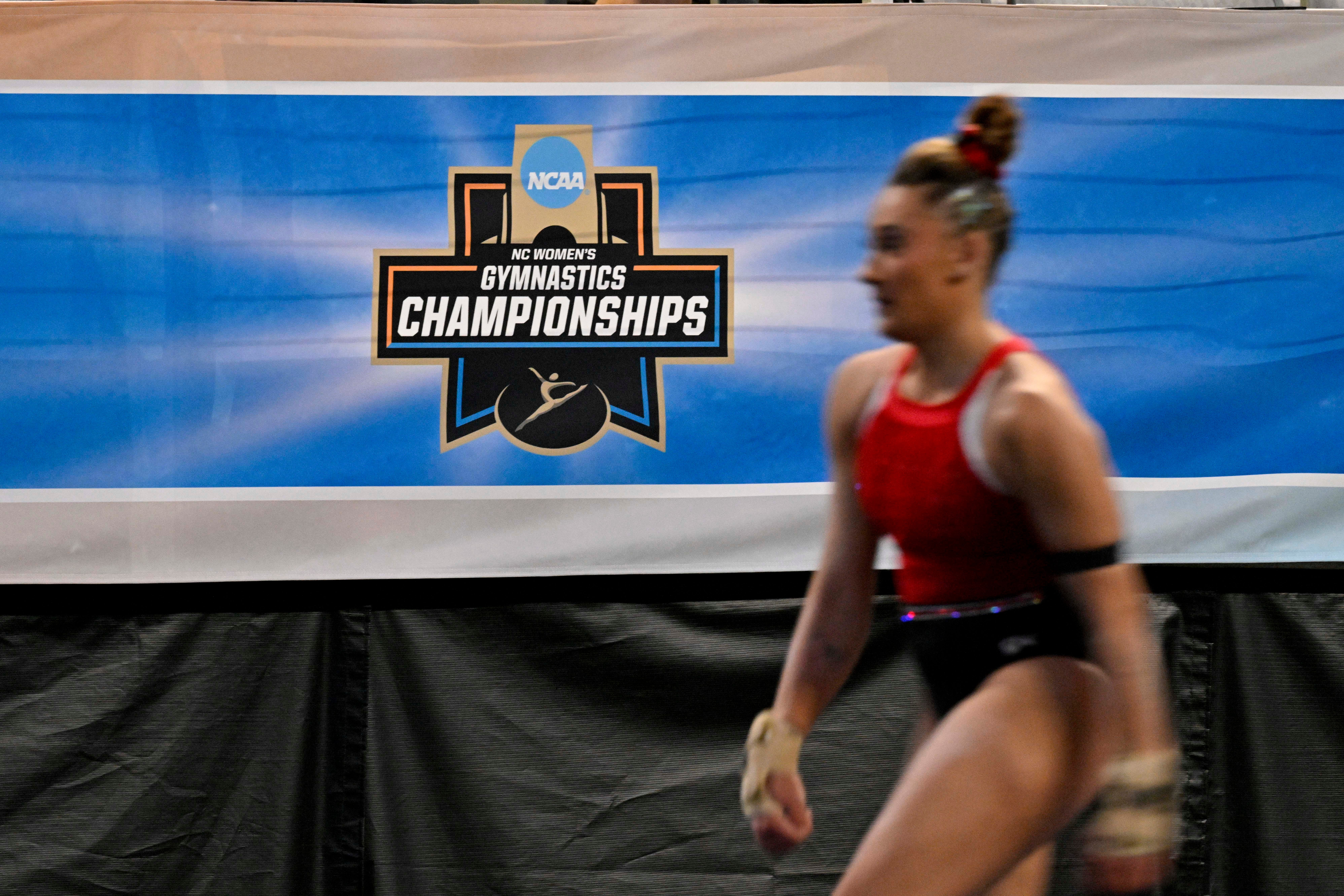 Who is heading to Fort Worth, Texas for the NCAA Women's Gymnastics Championship semifinals? Here's a live look at the bracket.