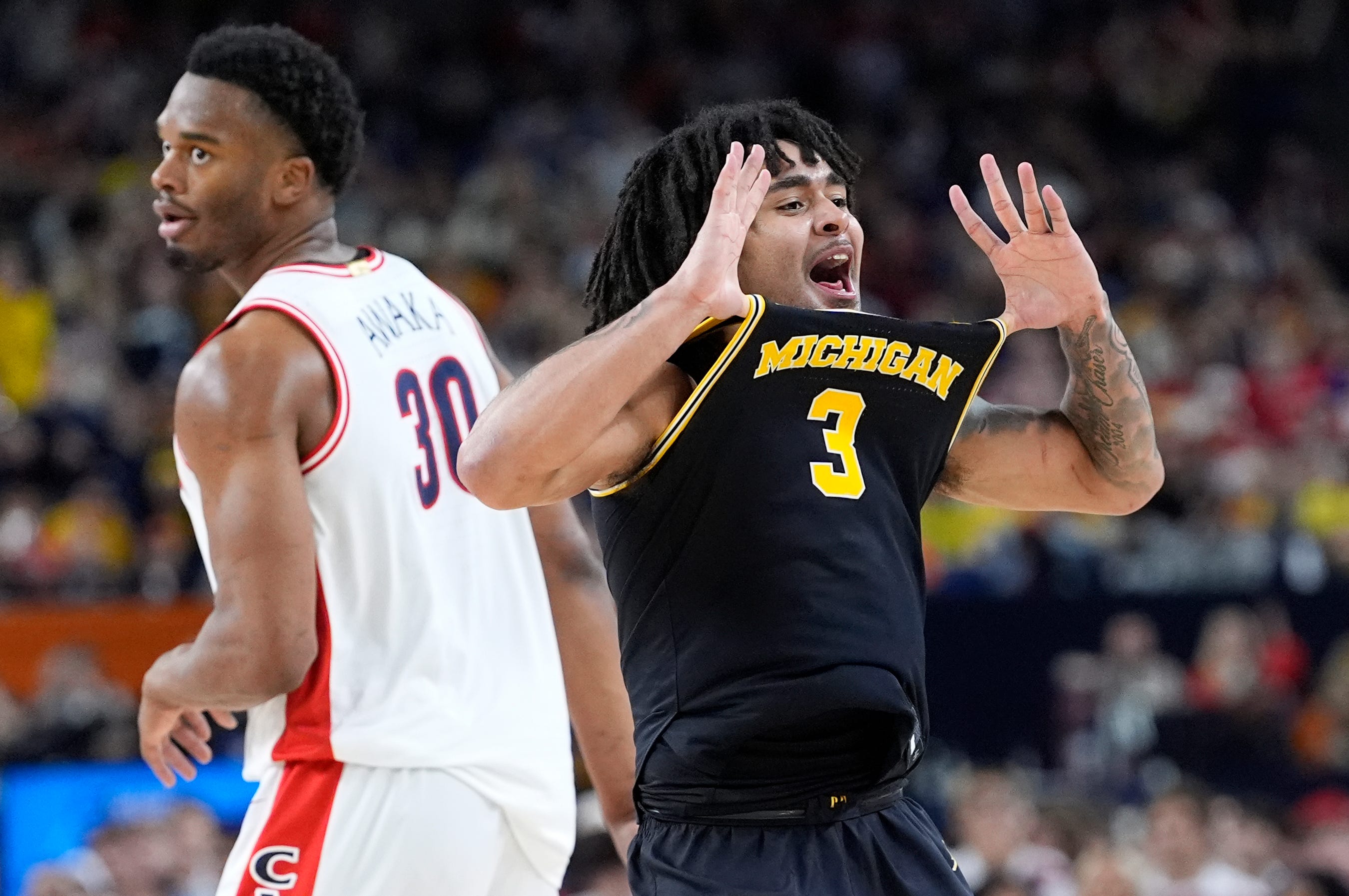 The Michigan Wolverines blew out the Arizona Wildcats in the Final Four of the 2026 NCAA men's basketball tournament. Here are the highlights