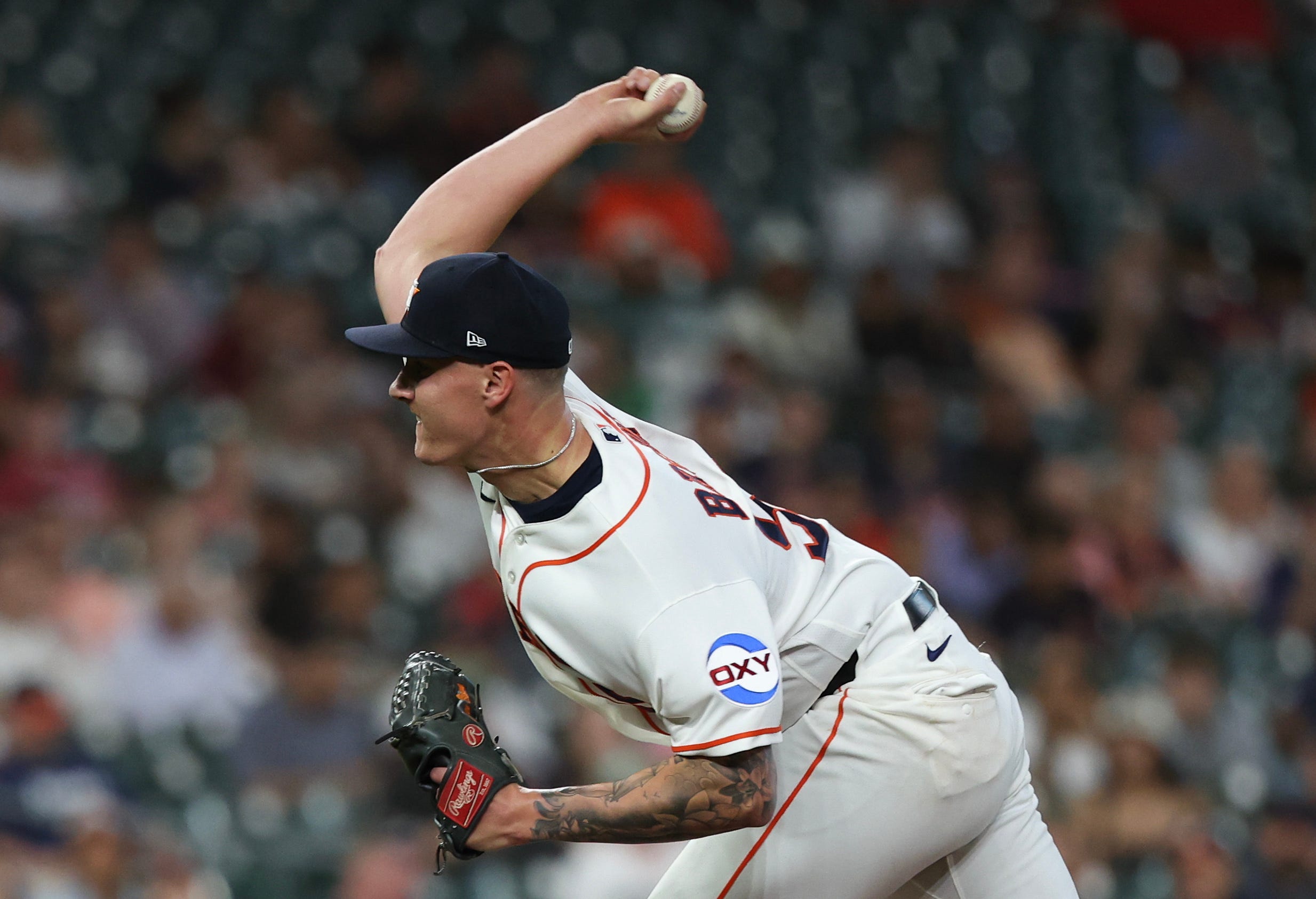 After two solid starts, shoulder issue sidelines Houston Astros right-hander Hunter Brown through at least mid-April.