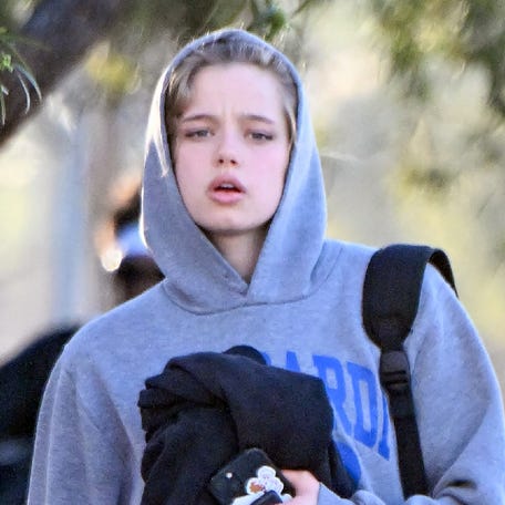 Shiloh Jolie is seen running errands on Feb. 20, 2025 in Los Angeles, Calif