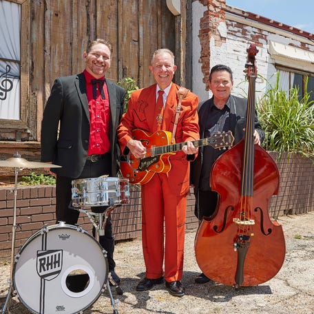 The Reverend Horton Heat, which comprise, from left, drummer Jonathan Jeter; vocalist-guitarist Jim Heath, better known as the Reverend Horton Heat, whom the trio is named after, and bassist Jimbo Wallace will perform April 16 at Off the Rails in Worcester.