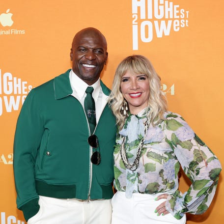 Terry Crews and Rebecca King-Crews attend the Los Angeles special screening of Apple Original Films and A24's "Highest 2 Lowest" at the Academy Museum of Motion Pictures on Aug. 13, 2025 in Los Angeles.